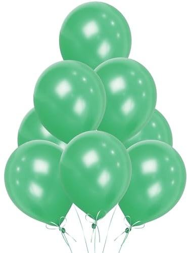Green Balloons 100 Pack, Large 12 Inch Thick Latex Biodegradable Helium Party Balloons for Birthday, Wedding, Baby Shower, Valentine's Day Events Decoration for Balloon Arch Garland