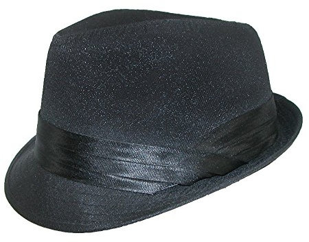 Kenny K Men's Wedding Dress Formal Fedora Hat, Large, Black on Black