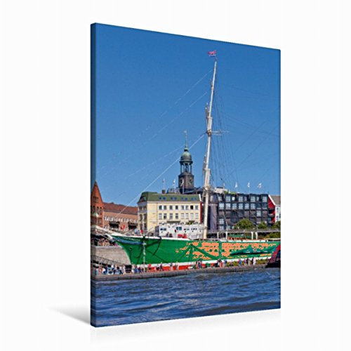 CALVENDO Premium Textil-Leinwand 60 x 90 cm Hochformat Premium Textil-Leinwand 60 cm x 90 cm hoch HAMBURG Hafen | Wandbild, HD-Bild auf Keilrahmen, Wanddekoration, Kunstdruck von Melanie Viola