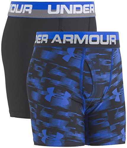 Under Armour Boys' Big Performance Boxer Briefs, Lightweight & Smooth Stretch Fit, Ultra Blue/Black, XL
