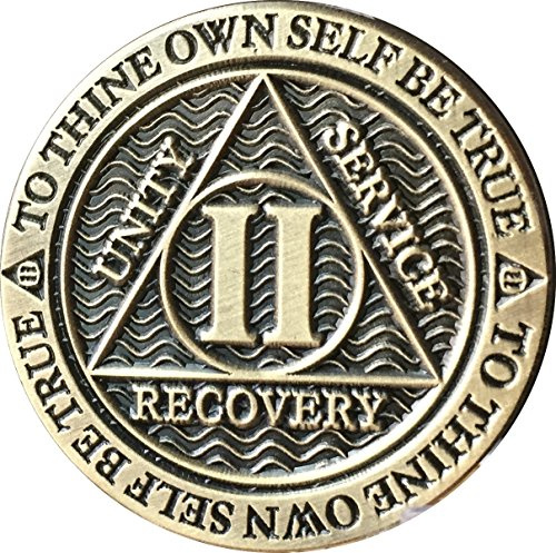 Recoverychip 2 Year AA Medallion Reflex Antique Chocolate Bronze Chip