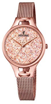 Festina Uhr Für Damen F20333/2 Mademoiselle Gold Edelstahl Case RoségoldEdelstahl Band