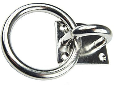 KAMERO Edelstahl V4A, Deckenhaken/Wandhaken mit Ring, rostfrei (1, D12 70x50mm)