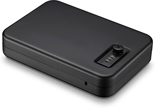 Younion Pistol Safe, Portable Travel Gun Safe,Handgun Lock Box, Gun Safes for Cars, Black