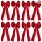 JOYIN 8 Pezzi Rosso Velluto Fiocchi, 66 cm Lunghezza 25,4 cm di Larghezza 10 Loop Fiocchi di Natale