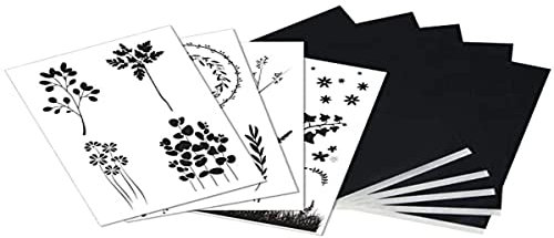 Rayher 67290000 5x DIN A4 Transferpapier mit Vorlagen Pflanzen, zum Übertragen von Motiven