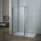 Aica parete per doccia 50cm walk-in con 40cm munito di paretina mobile e barra stabilizzatrice 90cm