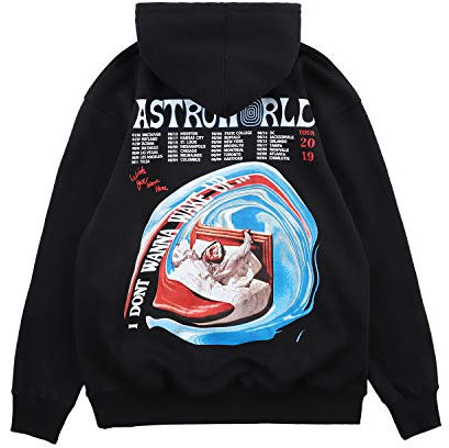 cpfm.xyz Uomo Hoodie Sweatshirt Cactus Rapper Hiphop Cotone Girocollo Felpe con Cappuccio BL S