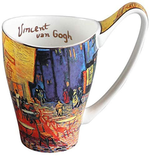 YBK Tech Bone China Coffee Mug, 16oz Large Tea Cup - Design Inspired by Van Gogh's Paintings (Night café)