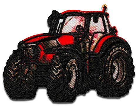 Traktor - Aufnäher, Bügelbild, Aufbügler, Applikationen, Patches, Flicken, zum aufbügeln, Größe: 8,1 x 5,8 cm