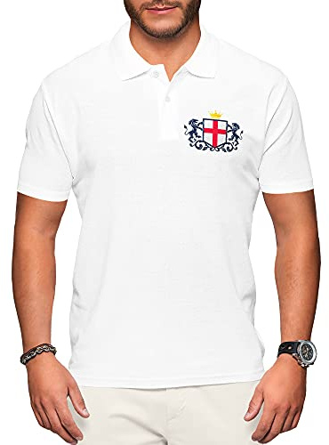 Purple Print House England Polo Shirts for Men Football Shirt 2026 Retro Cricket Rugby Supporters Cotton Embroidered Badge Crest Flag Lions