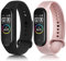 NAGAO 2 Pack Correas de Suave Silicona Compatible con Xiaomi Mi Band 4 Xiaomi Mi Band 3, Pulseras de Repuesto Original para Xiaomi Mi Smart Band 4(Negro/Oro Rosa)