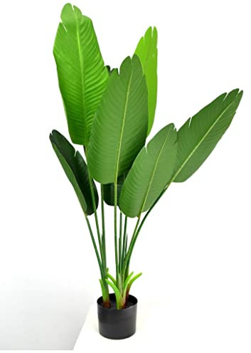 DIXIE STORE Künstliche Strelizie | Paradies Pflanze Kunstpflanzen | Perfekte Imitation, Praktische Paradiesvogelblume wie Echt, 120 cm