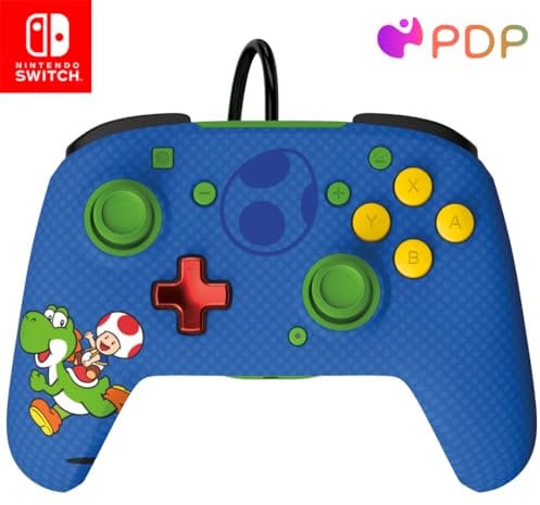 PDP Switch Rematch Wired mando TOAD & YOSHI Officially Licensed by Nintendo - Customizable buttons, sticks, triggers, and paddles - Ergonomic mandos