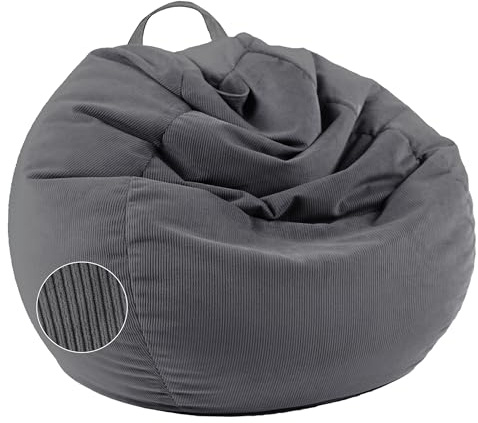 LPMOERA Stuffed Animal Storage Bean Bag Chair Cover (No Filler) For Kids and Adults.Pets Dogs/Cats Lazy Beds.Soft Premium Corduroy Stuffable Bean Bag For Organizing Children Plush Toys or Memory Foam