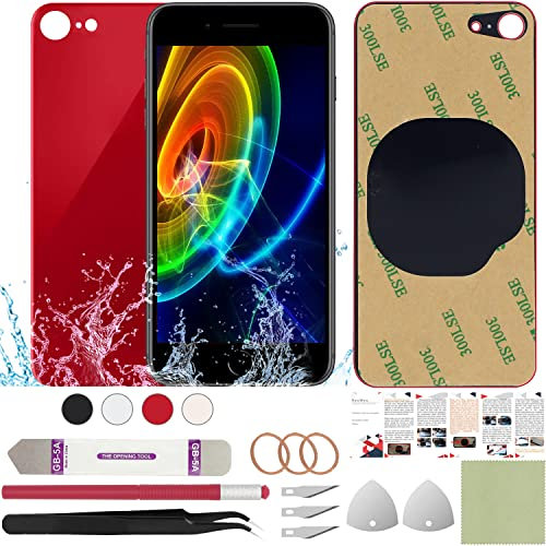 ReuWeu Ersatz-Rückabdeckung, kompatibel mit iPhone 8, 11,9 cm (4,7 Zoll), mit professionellen Werkzeugen, Rot