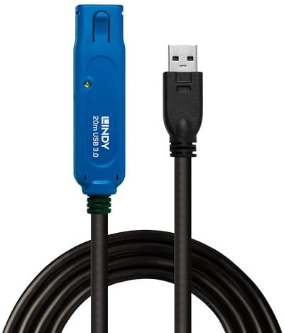 LINDY 20m USB 3.0 Active Extension Cable Pro, Long Distance Repeater, Extends USB devices, PCs, Laptops, Xbox, PS4, PS5, VR Headset, Oculus Rift, Printer, Scanner, Webcam, Interactive Whiteboards