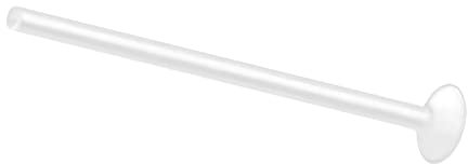 PIERCINGLINE PTFE Labret ohne Kugel Piercing Nase Ohr Lippe Transparent 1,6 x 17 mm