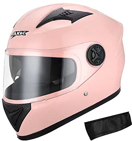 Casco Moto Integrale Doppia Visiera per Adulti, Moto, ciclomotore, caschi da Corsa per Bici da Strada, Casco per Coppia, Approvato DOT/ECE,Rosa,One Size