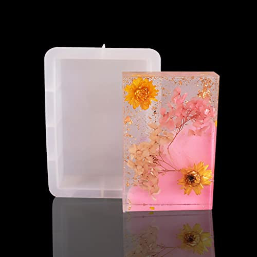 FineInno Rechteckig Epoxidharz Eckig Silikonform Viereckig Gießform für DIY Rechteck Tabletts Platten Desktop Dekorationen Erhaltung von Blumen Kristall Gipsformen