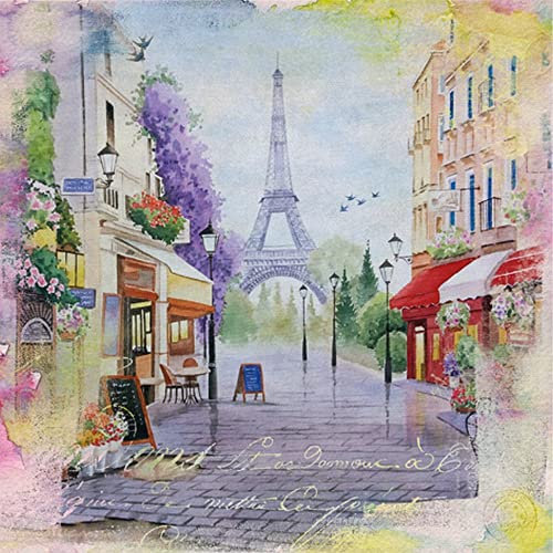 20 Servietten Straße zum Eiffelturm | Paris | Frankreich | Reise | Urlaub | Tischdeko | Decoupage | Serviettentechnik 33x33cm