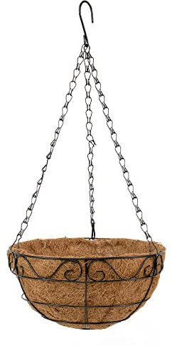 THE SECRET HOME - Macetero Colgante de Coco - Alto. 17 cm x Diámetro. Ø35 cm - Maceta con Cadena y Gancho - Decoración Colgante para Hogar, Terraza, Balcón, Patio, Jardín (Modelo 2)