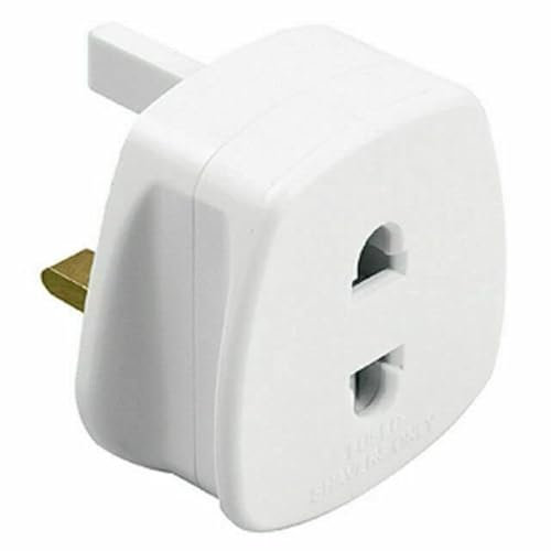 DECK INN Pack of 2 Toothbrush Adaptor Plug UK - 2 Pin to 3 Pin Electric Converter - 1A Electric Shaver Plug Adaptor White