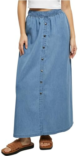 Urban Classics Damen Ladies Long Wide Light Denim Skirt