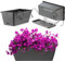 KADAX Fioriera in 2 misure e 4 varianti di colore, fioriera da balcone in plastica, con sottovaso, resistente vaso da balcone (40 cm/grigio)