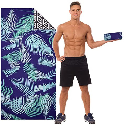 URAQT Strandtuch, Mikrofaser Strandhandtuch Damen& Herren, Schnell Trocknende Strandtücher Badetücher, 160 x 80cm Handtücher Badetuch Groß, Beach Towel für Strand Schwimmen(doppelseitiges vlies/A)