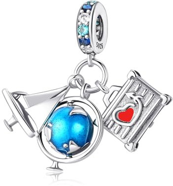 Jokmeo Charm Anhänger Damen 925 Sterling Silber für Armband Charms Beads passend für Pandora Armband und Halskette, Kompatibel mit Europäischen Armbänder für Frauen Mädchen