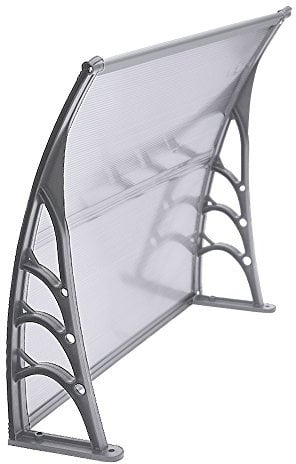 Door Canopy, Waterproof Front Door Canopy, Garden Canopies, Rain Awning Suitable for Door Porch, Outdoor, Roof, Patio (L100xW82xH23cm, Grey)