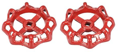 Recogwood Wasserhahn-Radgriff-Ventil, 9 mm x 9 mm, Ersatz für Absperrschieber, Außenhahnschlauch, Radgriff, Rad-Außendurchmesser 96 mm, lackierter Stahlguss, 2 Stück