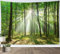 LB Wandteppich Grüner Wald Wandtuch Sonnenschein durch die Bäume Wandbehang Naturlandschaft Tapisserie für Wohnzimmer Schlafzimmer Wohnheim Wanddeko,235x180cm