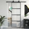 DJEKA Porta Scorrevole Esterno Muro e Interno, Nera 76x205 cm in Vetro Temperato e Alluminio