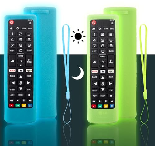 Funda de Silicona Protectora para LG AKB75095308 AKB75095307 AKB73715601 Mandos a Distancia TV, Funda de Silicona Antideslizante a Prueba de Golpes para el Mando a Distancia LG (Azul +Verde)