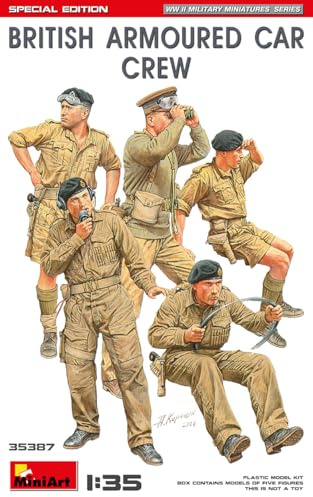 MiniArt 35387 1:35 Figuren Britische Panzerbesatzung Sp.Ed. - originalgetreue Nachbildung, Modellbau, Plastik Bausatz, Basteln, Hobby, Kleben, Modellbausatz, Zusammenbauen, unlackiert