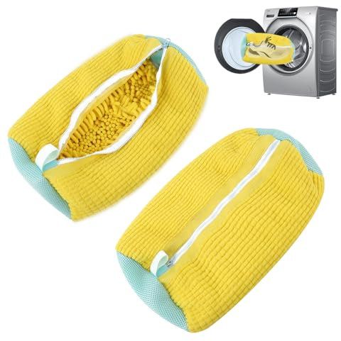 LYPPUL 2PCS Shoe Washing Machine Bag, Trainer Washing Machine Bag, Shoe Cleaning Bag with Zipper, Shoe Bags for Washing Machine, Reusable Cleaning Laundry Bag for Most Types & Sizes Shoes