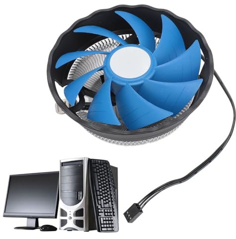 CPU Cooler, Computer CPU Cooling Fan with Low Noise, CPU Fan for Intel LGA 775 1155 1156 1200