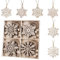 Schneeflocken aus Holz,absolove 12 x Christbaumschmuck Holz Schneeflocke,6 Designs Tannenbaumschmuck Anhänger,Holzanhänger Weihnachten 7.5CM Weihnachtsanhänger Holz zum Dekorieren Weihnachtsbaum