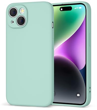 Oumida Coque Compatible avec iPhone 14, Résistant Aux Rayures, Protection Antichoc, Étui de Silicone Mince Souple iPhone 14, Mint