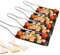Rosenstein & Söhne Grillpfanne für Grill: 4er-Set Grill-Pfännchen mit klappbarem Griff, spülmaschinenfest (Grillpfännchen für Grill, BBQ Grillpfännchen, Grillplatten)