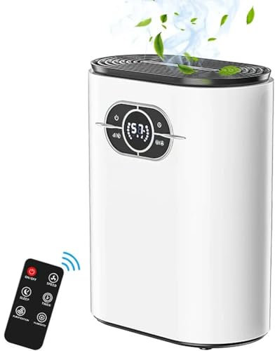 Deshumidificadores para el hogar, Deshumidificador de Secado de Ropa de 1200 ml con Pantalla Digital, Control Remoto, Apagado automático, Temporizador de 24 Horas, humidificador de Aire para hogares