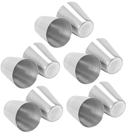 Ciieeo Vasos De Acero Inoxidable Apilables para Bebidas Frías 10 Piezas 100 Ml Metálicos Irrompibles para Niños Camping y Fiestas Tazas De Cerveza y Cócteles