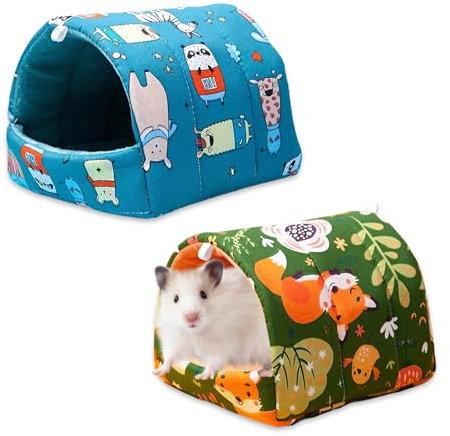 2 Stück Meerschweinchen Bett, Waschbar Meerschweinchen Höhle Versteck Meerschweinchen Kuschelhöhle Hamsterkäfig Zubehör für Hamster Zwergkaninchen Chinchillas Lgel Frettchen