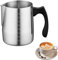 Milchkännchen Edelstahl 900ml,Milchkanne mit Messung Mark für Barista, Handheld Edelstahl Aufschäumkännchen,Milk Pitcher,304 Edelstahl,Barista Zubehör,für Cappuccino, Espresso, Latte Art