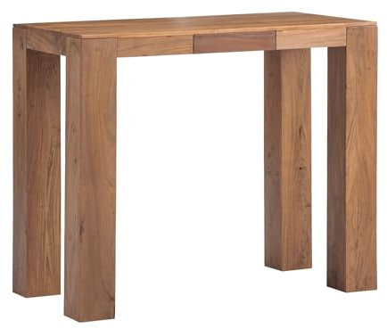 Woodkings Bartisch Osbon | hoher Küchentresen 135x70 cm aus Massivholz Akazie | Holztisch für Küche Esszimmer Bar | mit Schubkasten stabil robust langlebig