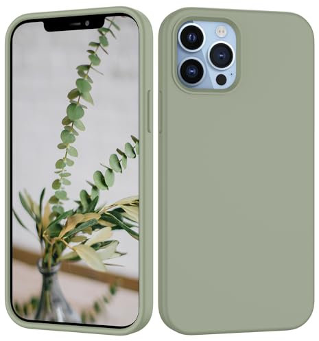 ORDA for iPhone 13 Pro Max Case 6.7-inch Silicone Camera Protection Ultra Slim Case Soft Gel for iPhone 13 Pro Max Cover Rubber Anti-Scratch Phone Case Compatible 6.7 Copper Green