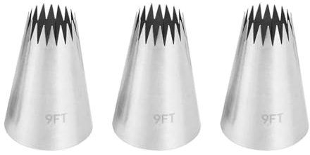 Lot de 3 douilles extra larges pour churros de 2,7 m - Grandes douilles en forme d'étoile ouverte - En acier inoxydable - Sans couture - Outils de décoration de gâteaux pour décoration de gâteaux