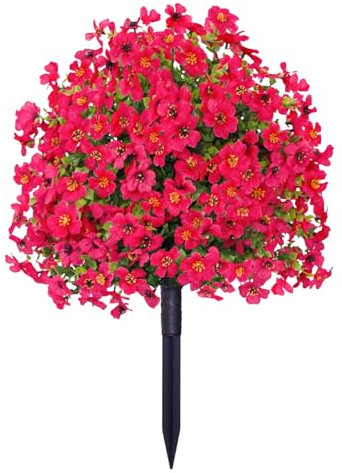 Arbres Topiaires Artificiels à Boules de Violettes avec Pointes au Sol, Arbre Topiaire Buis Artificiel Faux Buissons Faux Arbustes de Verdure, Fausses Plantes pour Jardin, Cour, Porche, Patio